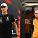 Mercedes’ George Russell (left) and McLaren team principal Andreas Seidl (right) heading to race control